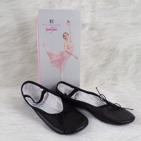 Girls Black Ballet Dance Flat Shoes - Picture 1 of 6